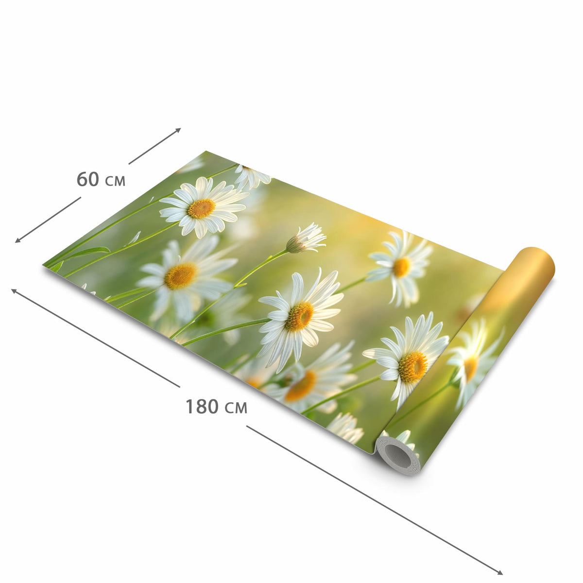 Schmutzabweisender Läufer für die Küche mit Motiv Blühende Gänseblümchen in der Grösse 60x120 cm