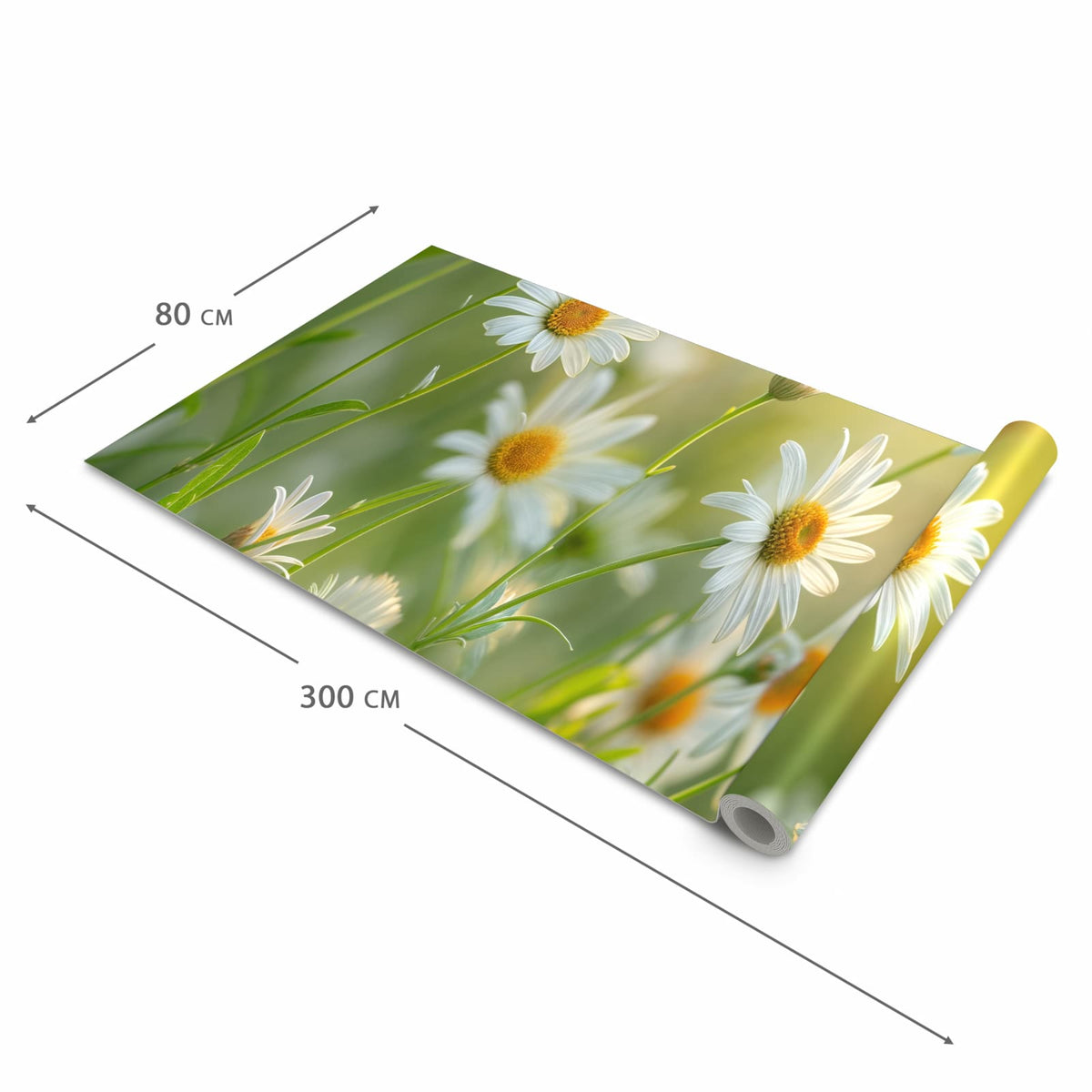 Teppichläufer Küche mit Motiv Blühende Gänseblümchen in der Grösse 60x150 cm - angenehme Haptik