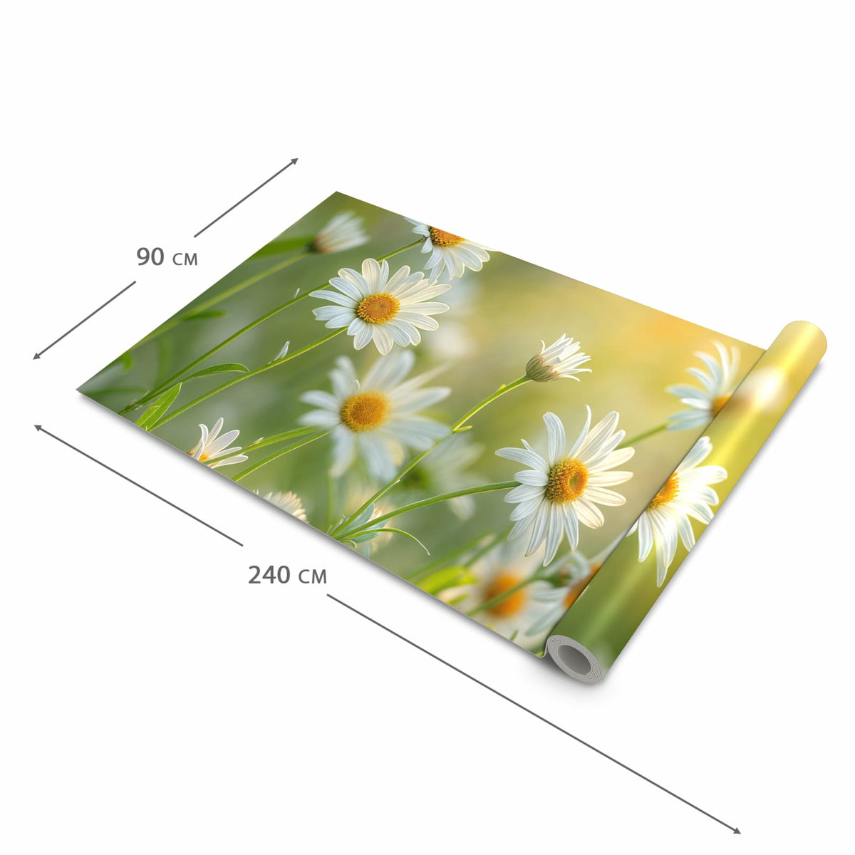Strapazierfähiger waschbarer Küchenläufer mit Motiv Blühende Gänseblümchen in der Grösse 60x150 cm