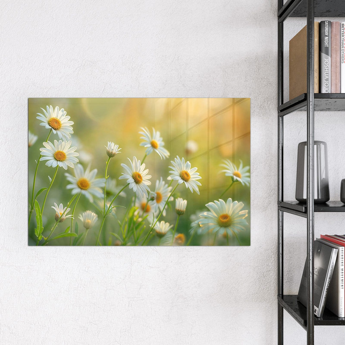 Magnettafel - Weiße Margeriten – Weiße Margeriten im Gegenlicht