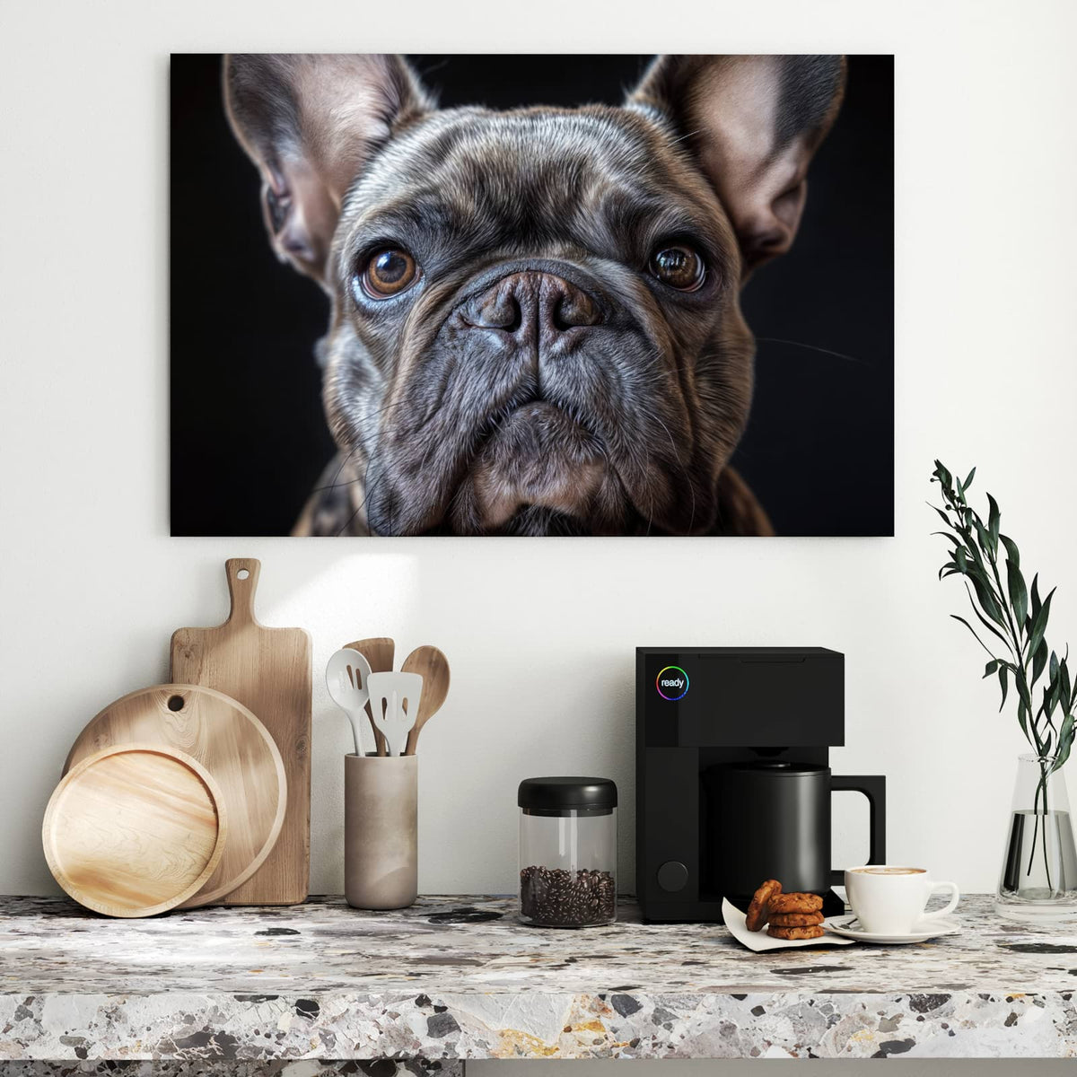 Metall Magnettafel - Hundeporträt – Französische Bulldogge im Porträt