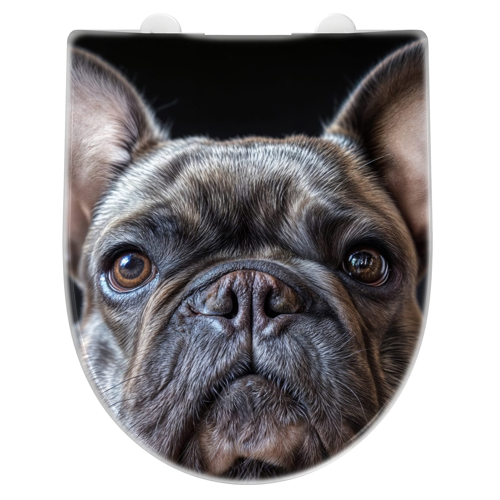 WC-Sitz mit Absenkautomatik Bulldoggenportrait