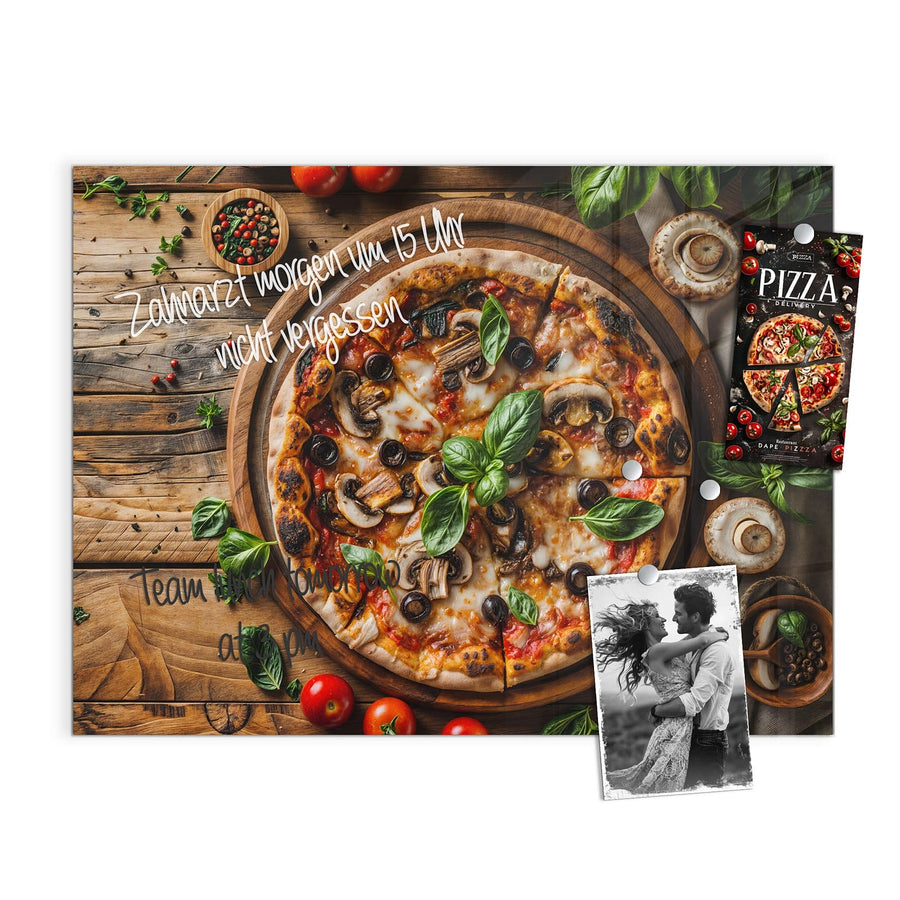 Maße Magnettafel - Pizza mit Champignons