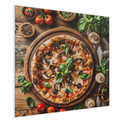 Magnettafel mit dem Motiv Pizza mit Champignons