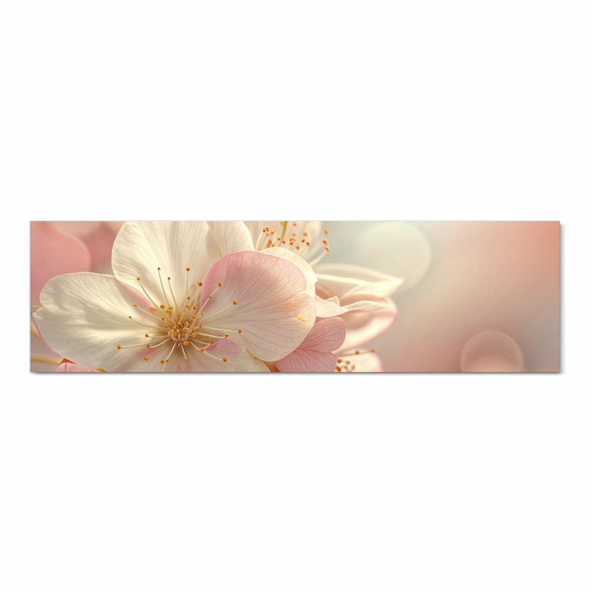 Küchenläufer Rosa Frühlingsblüten 80 × 280 cm, Motiv bildfüllend von oben