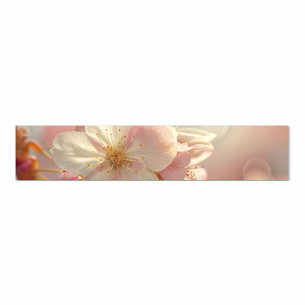 Küchenläufer Rosa Frühlingsblüten 60 × 300 cm, Motiv bildfüllend von oben