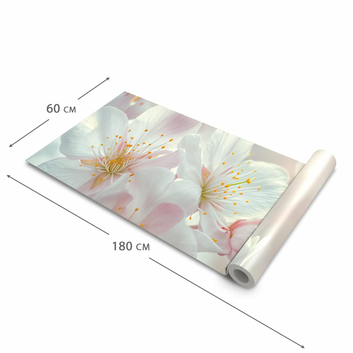 Formstabiler großer Küchenteppich mit Motiv Kirschblüten Zauber in der Größe 80x300 cm