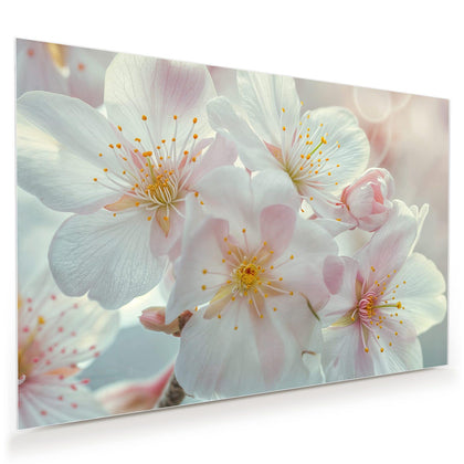 Wandbild mit dem Motiv Weiße Frühlingsblüten