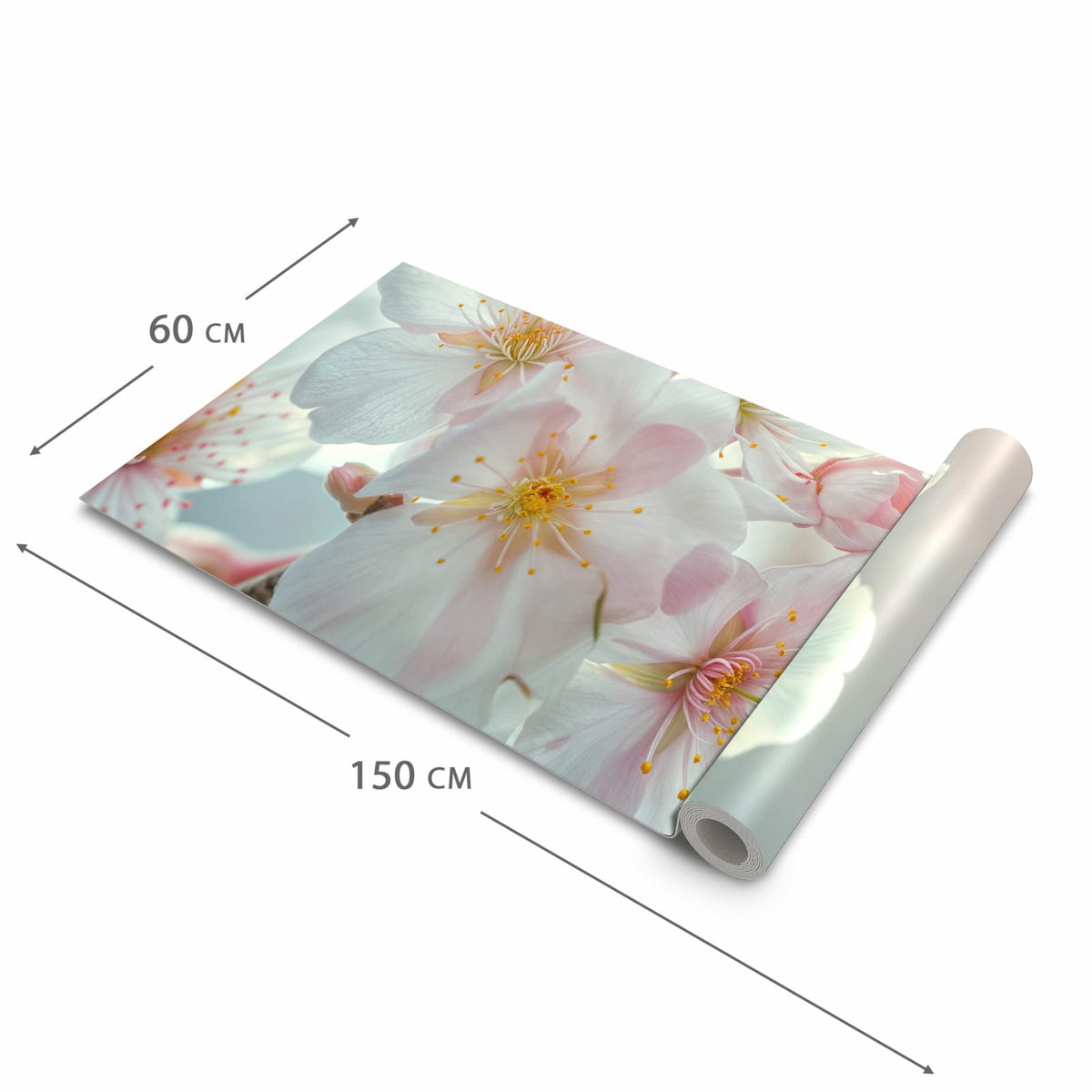 Farbbeständiger waschbarer Küchenteppich mit Motiv Kirschblüten Zauber in der Grösse 80x300 cm