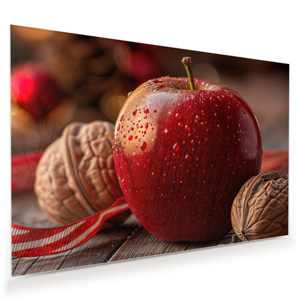 Wandbild mit dem Motiv Apfel und Nüsse