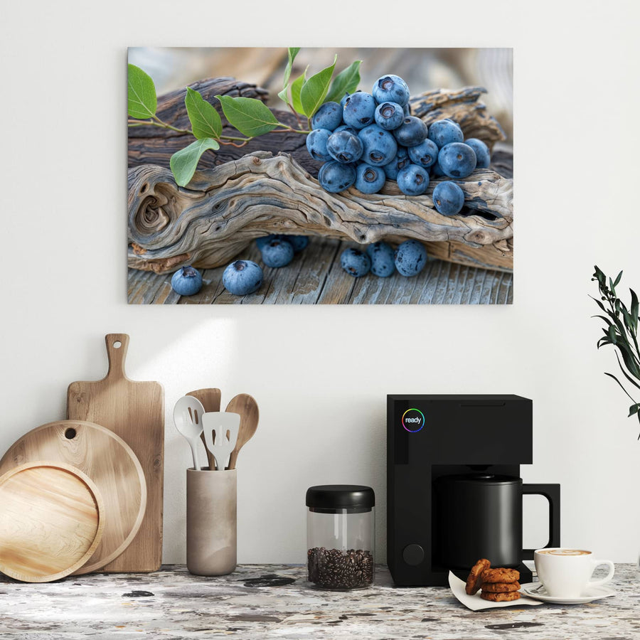 Maße Metall Magnettafel - Treibholz und Blaubeeren