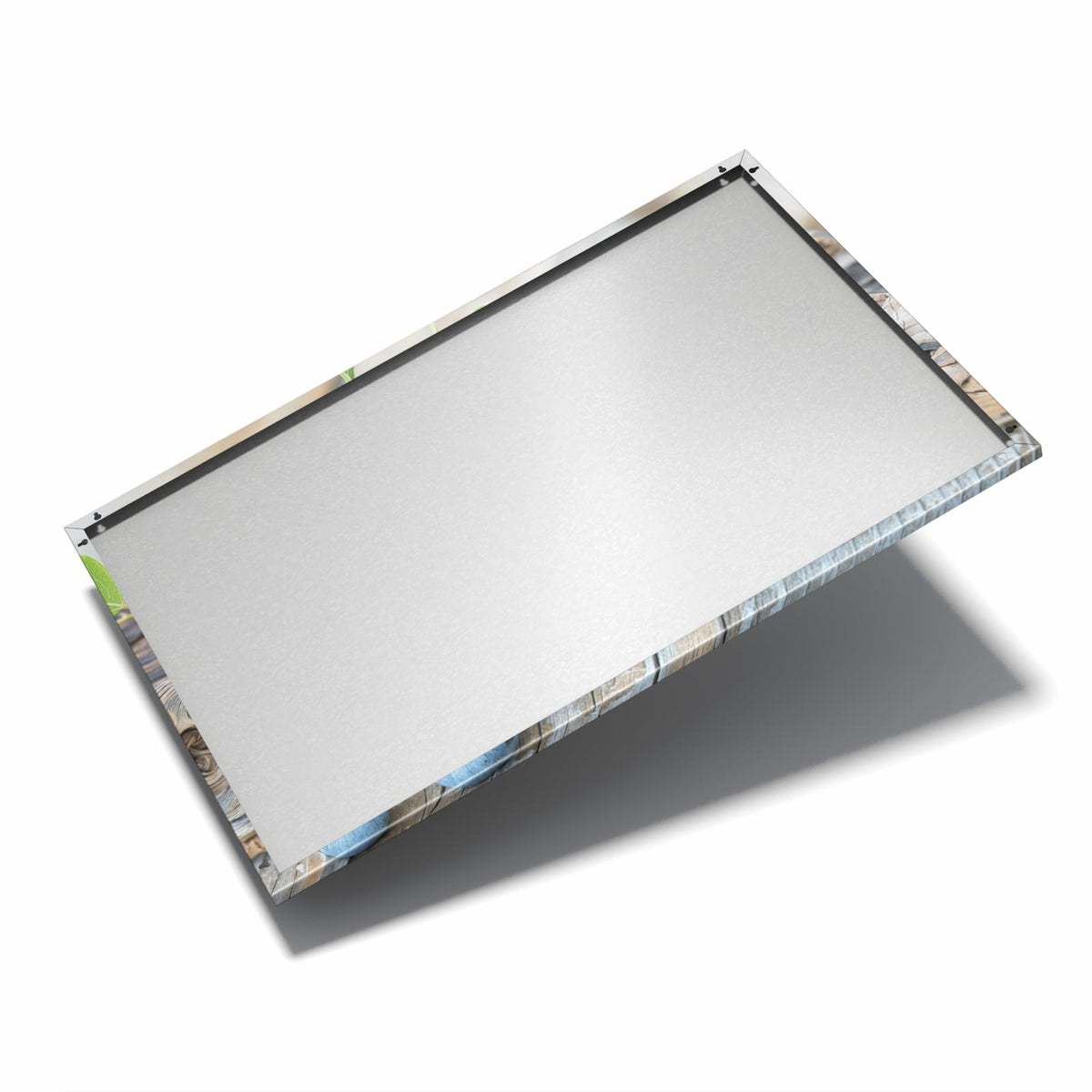 Nur 7 mm – liegt eng an der Wand – Metall Magnettafel - Treibholz und Blaubeeren