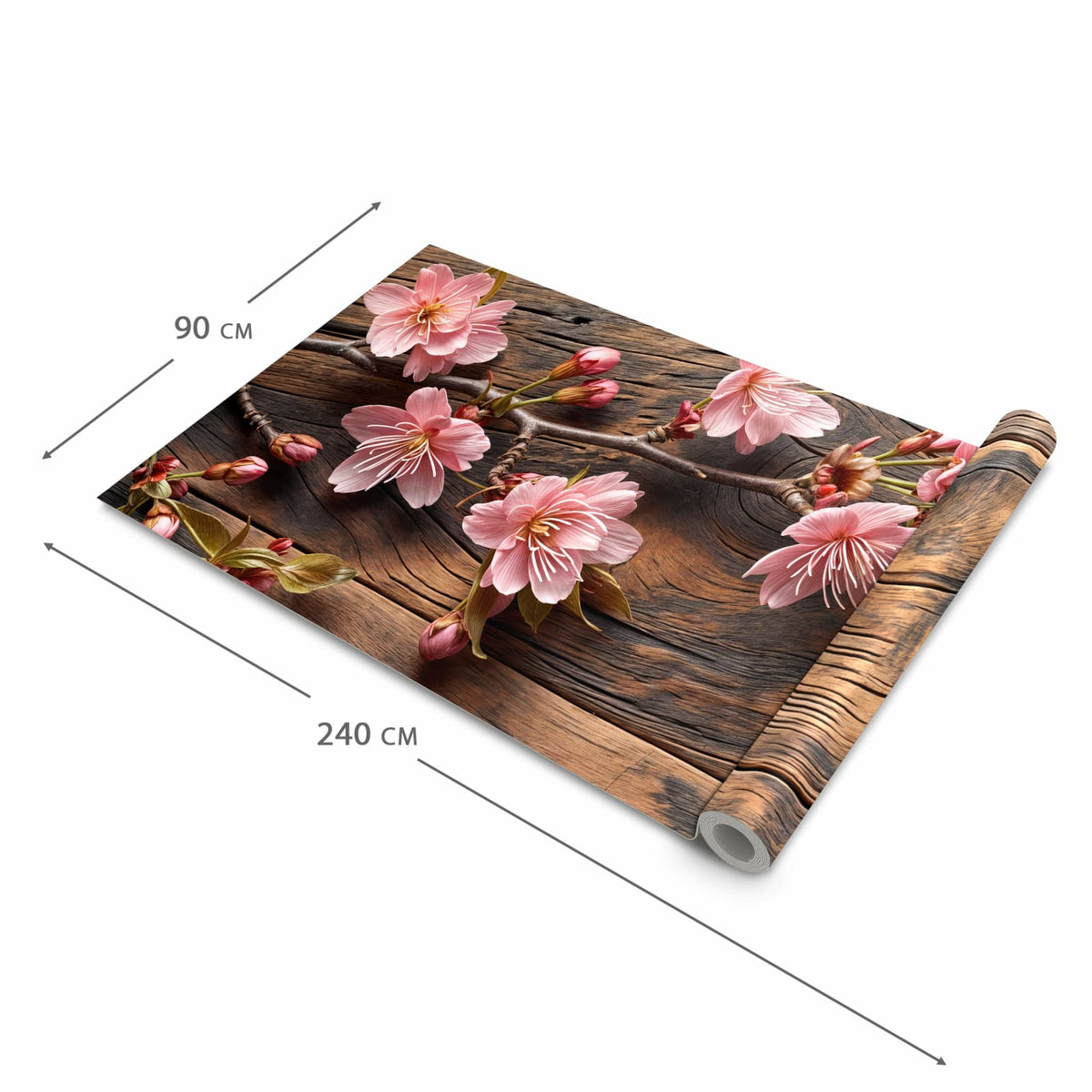 Farbbeständiger Läufer für die Küche mit Motiv Holzblüten in der Grösse 80x280 cm