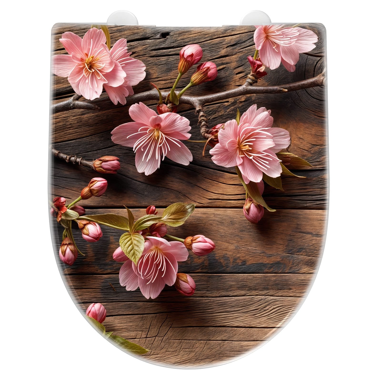 WC-Sitz mit Absenkautomatik Holzblüten