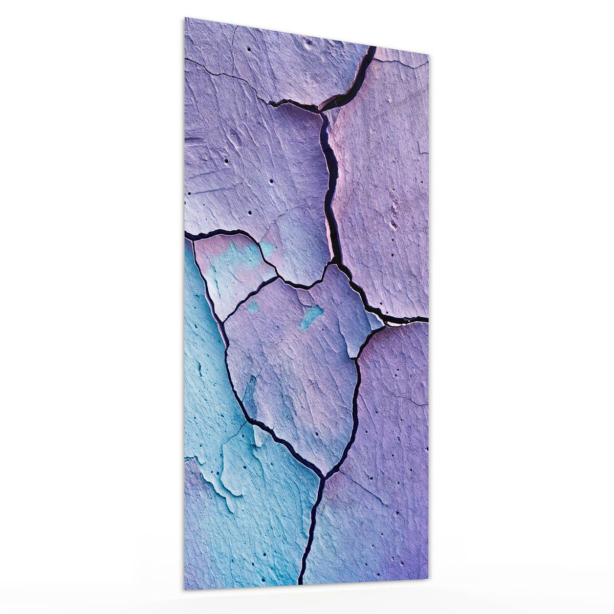 Glasbild Risse in Violett von der Seite, 4 mm Echtglas