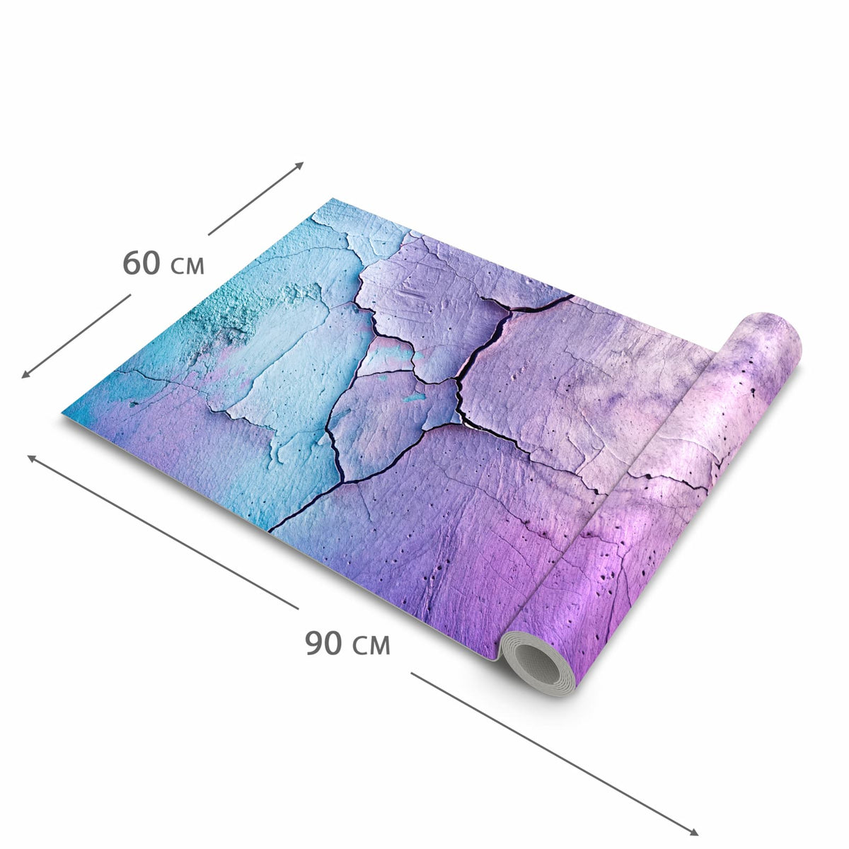 Fleckenresistenter rutschfester Küchenläufer mit Motiv Oberfläche des Rissige in der Größe 80x280 cm