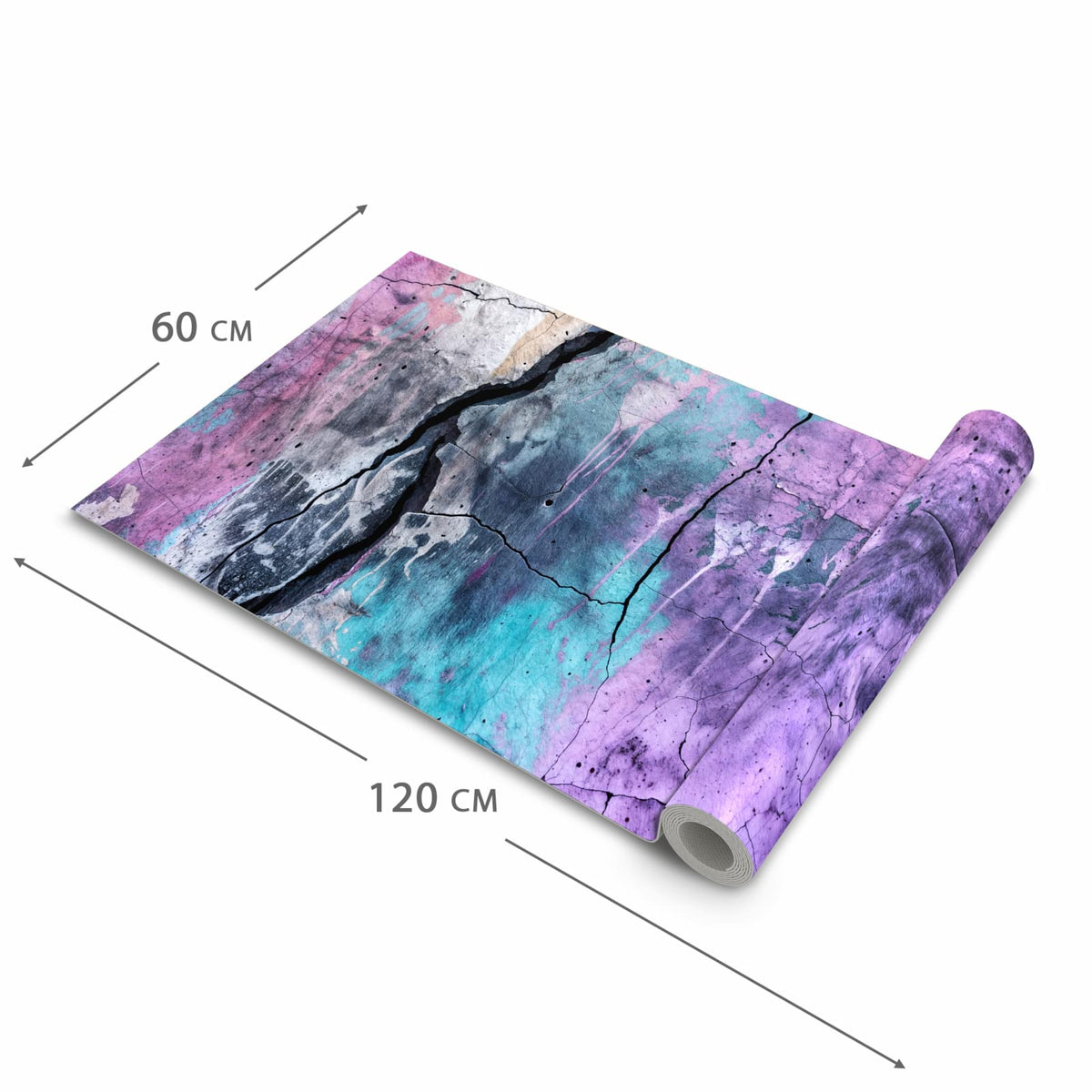 Waschbarer dünner Küchenteppich mit Motiv Graffiti Wand Kunst in der Grösse 80x250 cm