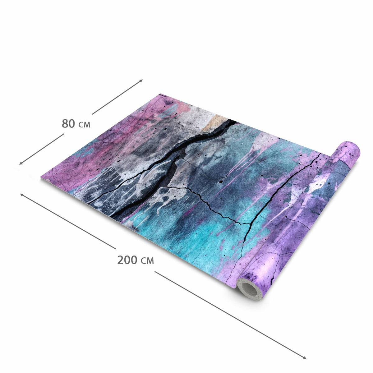 Bodenschonender waschbarer Küchenteppich mit Motiv Graffiti Wand Kunst in der Grösse 80x250 cm