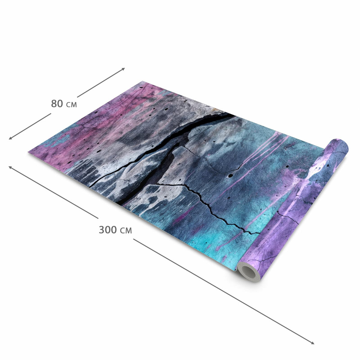 Farbbeständiger Küchenteppich mit Motiv Graffiti Wand Kunst in der Größe 80x280 cm