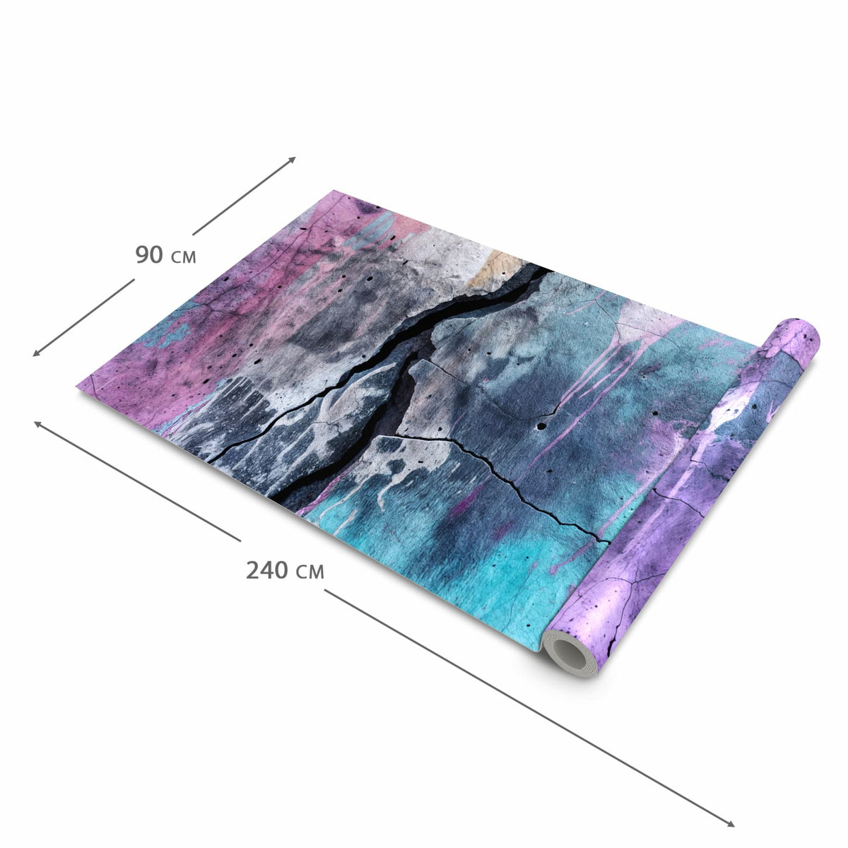 Waschbarer Küchenteppich mit Motiv Graffiti Wand Kunst in der Grösse 80x280 cm für sichere Aufbewahrung