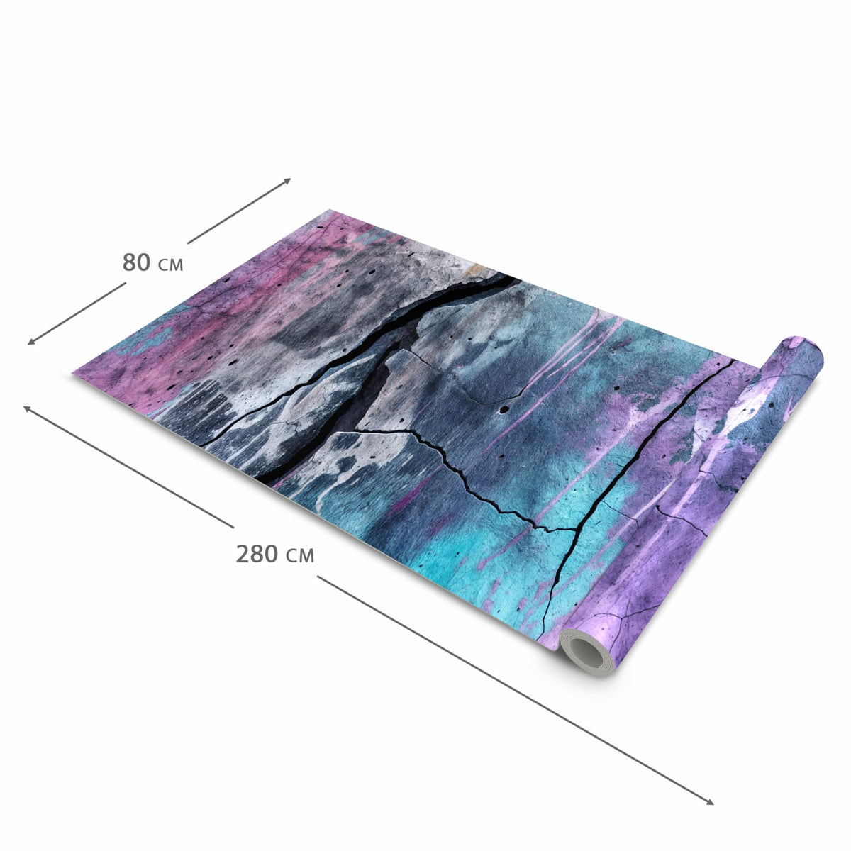 Bodenschonender rutschfester Küchenteppich mit Motiv Graffiti Wand Kunst in der Grösse 80x250 cm