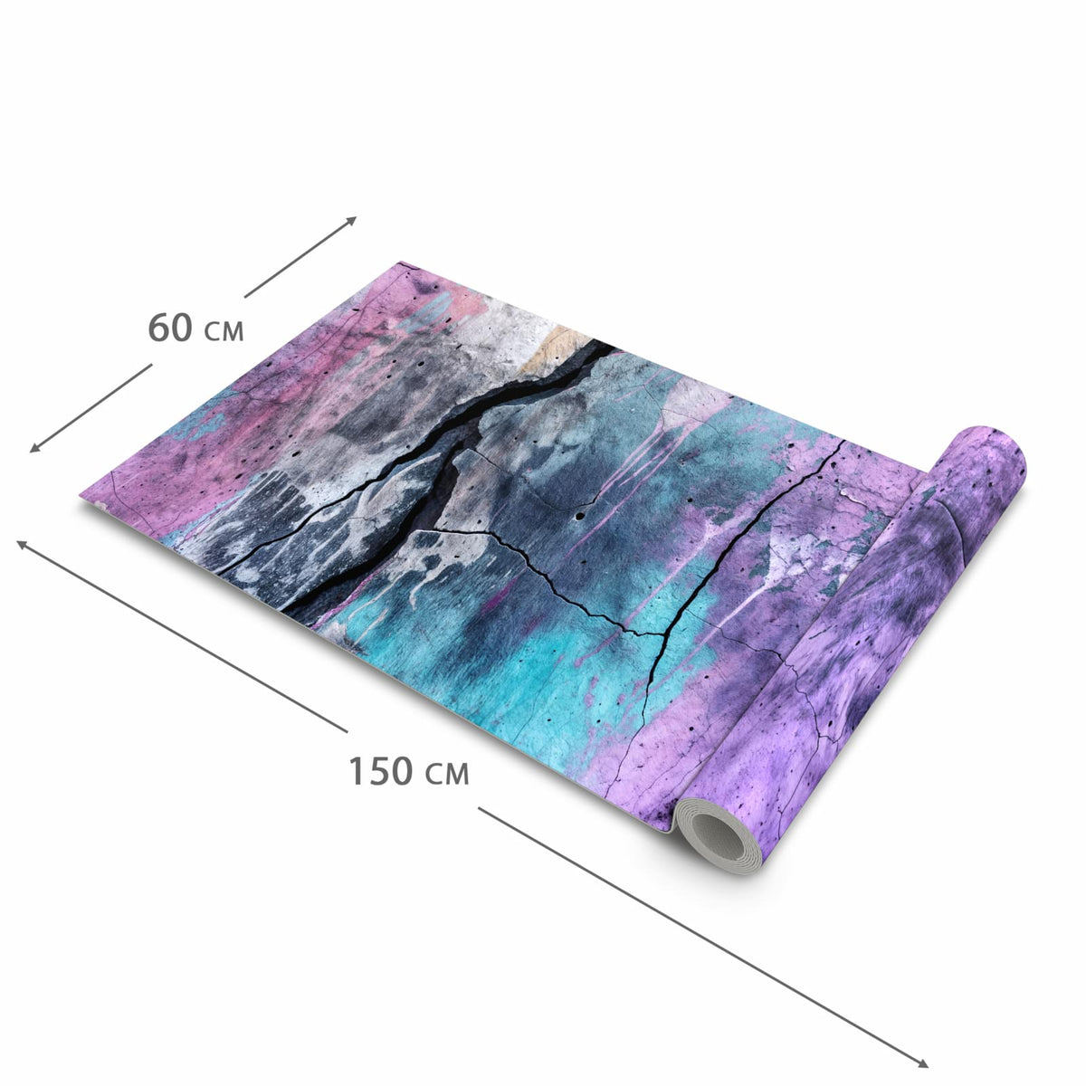 Hygienischer Teppich fürs Esszimmer mit Motiv Graffiti Wand Kunst in der Grösse 80x250 cm