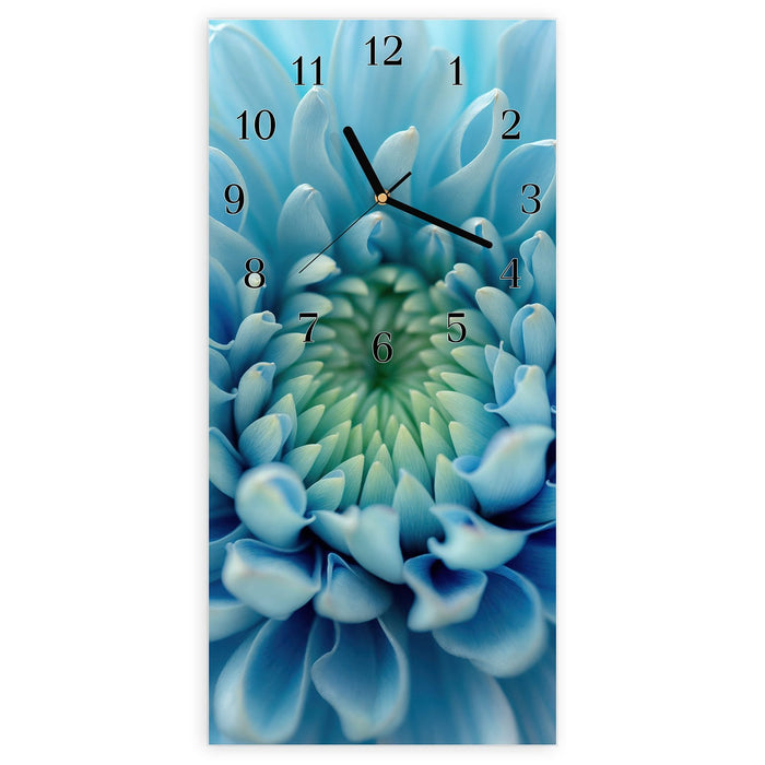 Wanduhr Sanfte Blütenzauber aus Glas – Hochformat 30 × 60 cm mit Ziffernblatt Klassisch