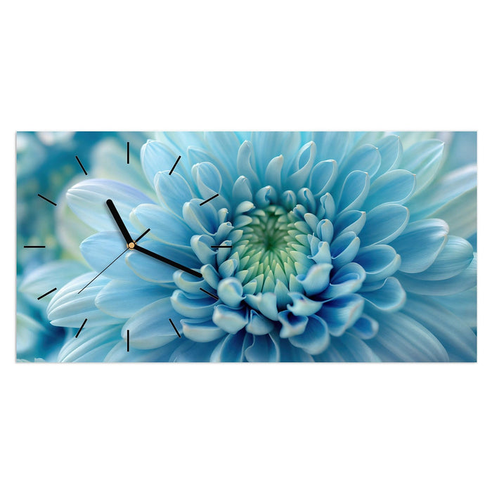Wanduhr Sanfte Blütenzauber aus Glas – Querformat 60 × 30 cm mit Ziffernblatt Linie