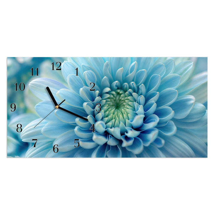 Wanduhr Sanfte Blütenzauber aus Glas – Querformat 60 × 30 cm mit Ziffernblatt Klassisch
