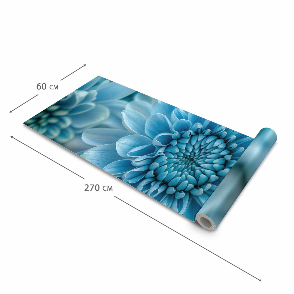 Feuchtigkeitsresistenter Küchenteppich mit Motiv Blume von Blaue in der Grösse 80x200 cm