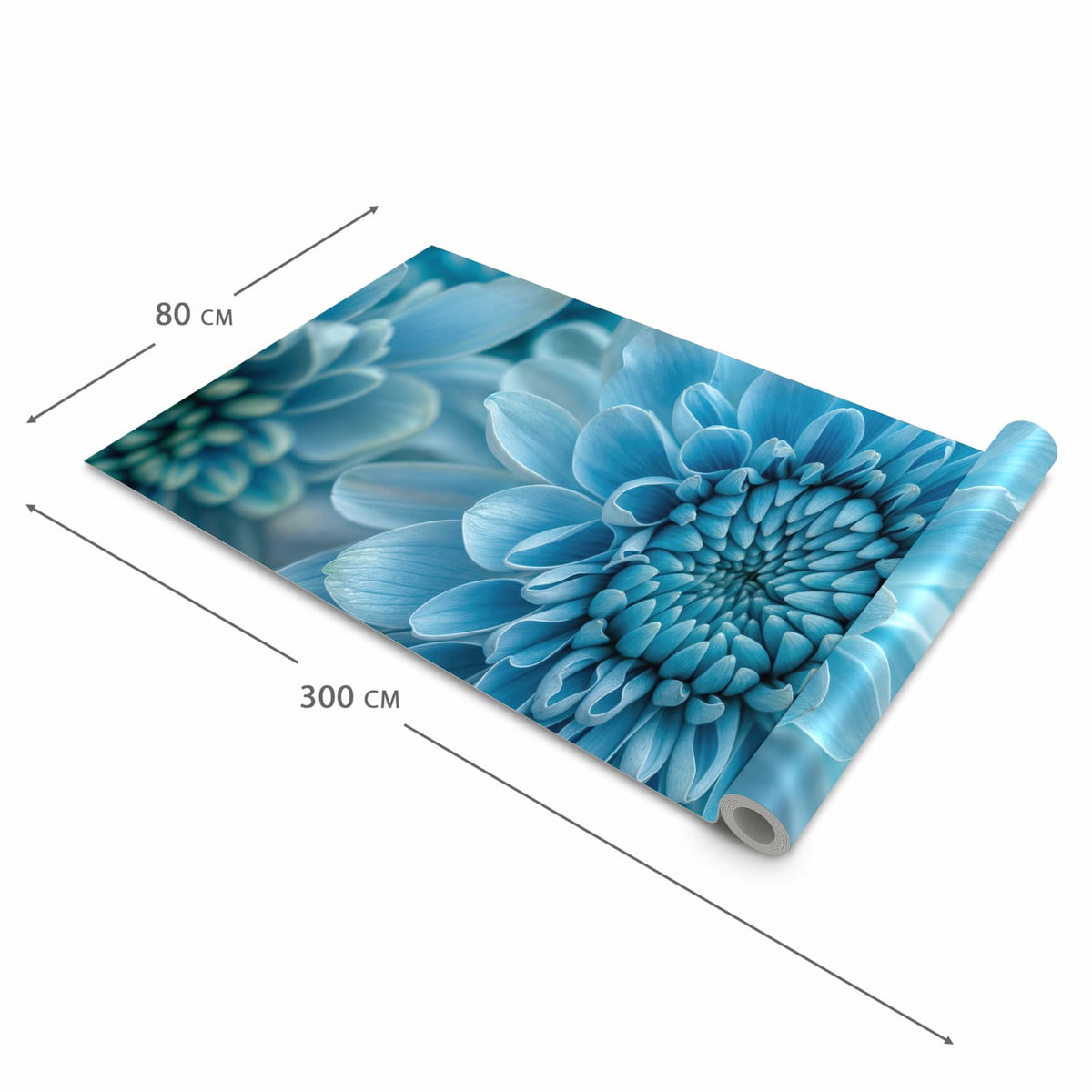 Küchenteppich mit Motiv Blume von Blaue in der Grösse 80x250 cm für sicheres Aufbewahren