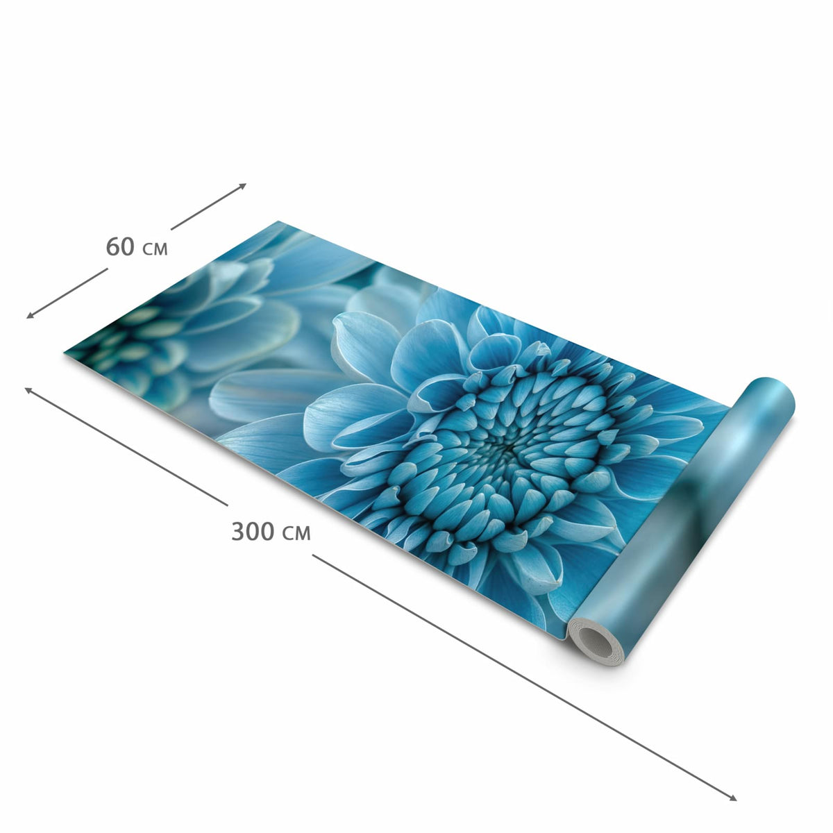 Bodenschonender Küchenteppich mit Motiv Blume von Blaue in der Grösse 80x200 cm