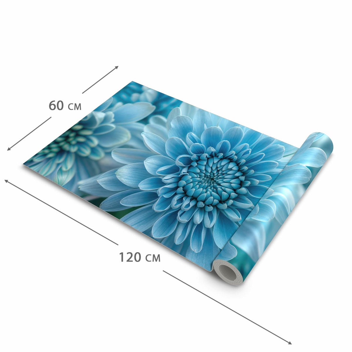 Strapazierfähiger abwaschbarer Küchenläufer mit Motiv Blume von Blaue in der Größe 80x200 cm