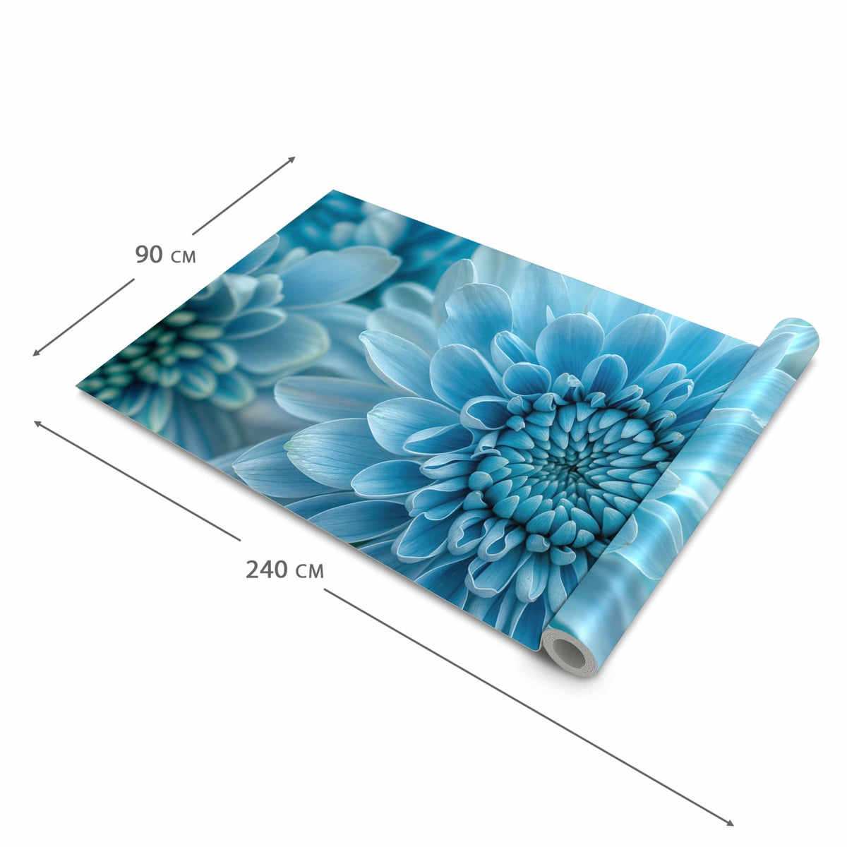 Geräuschdämpfender Küchenläufer mit Motiv Blume von Blaue in der Grösse 80x250 cm