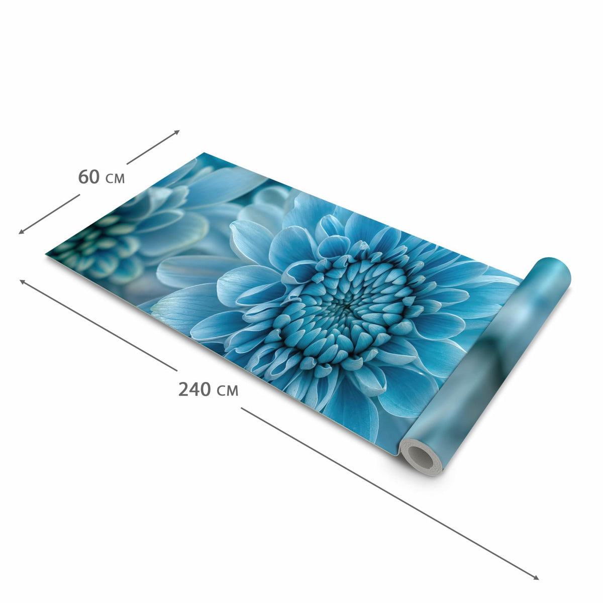 Rutschfester Küchenteppich mit Motiv Blume von Blaue in der Größe 80x200 cm