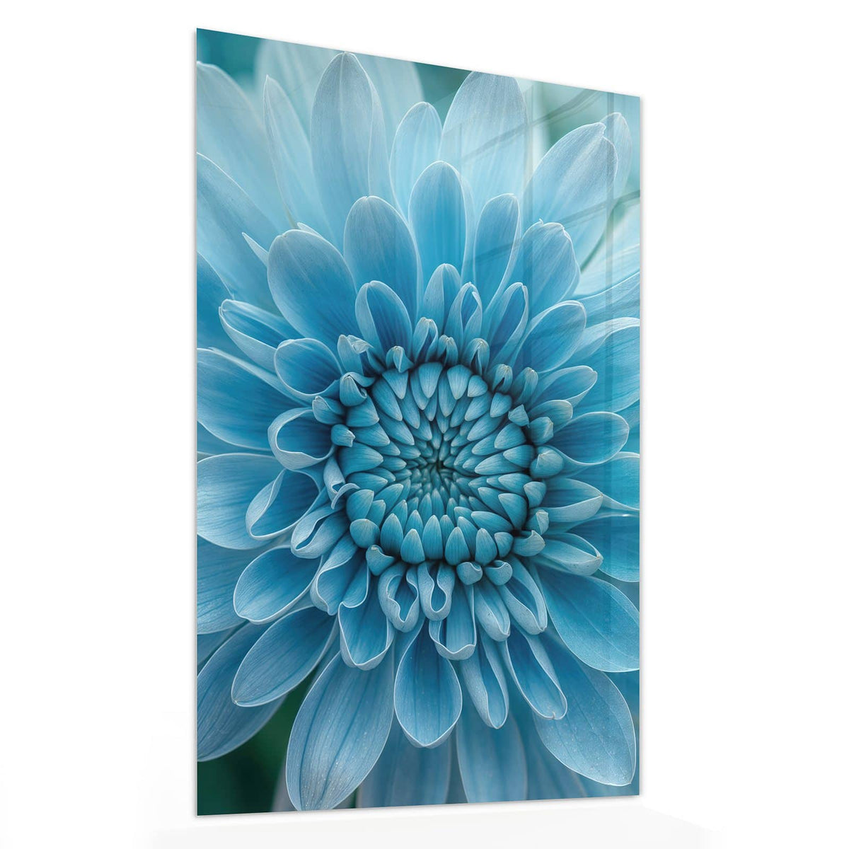11 Größen – von 30 × 60 bis 60 × 150 cm – Wandbild - Blüte mit Türkiskern - Hochformat