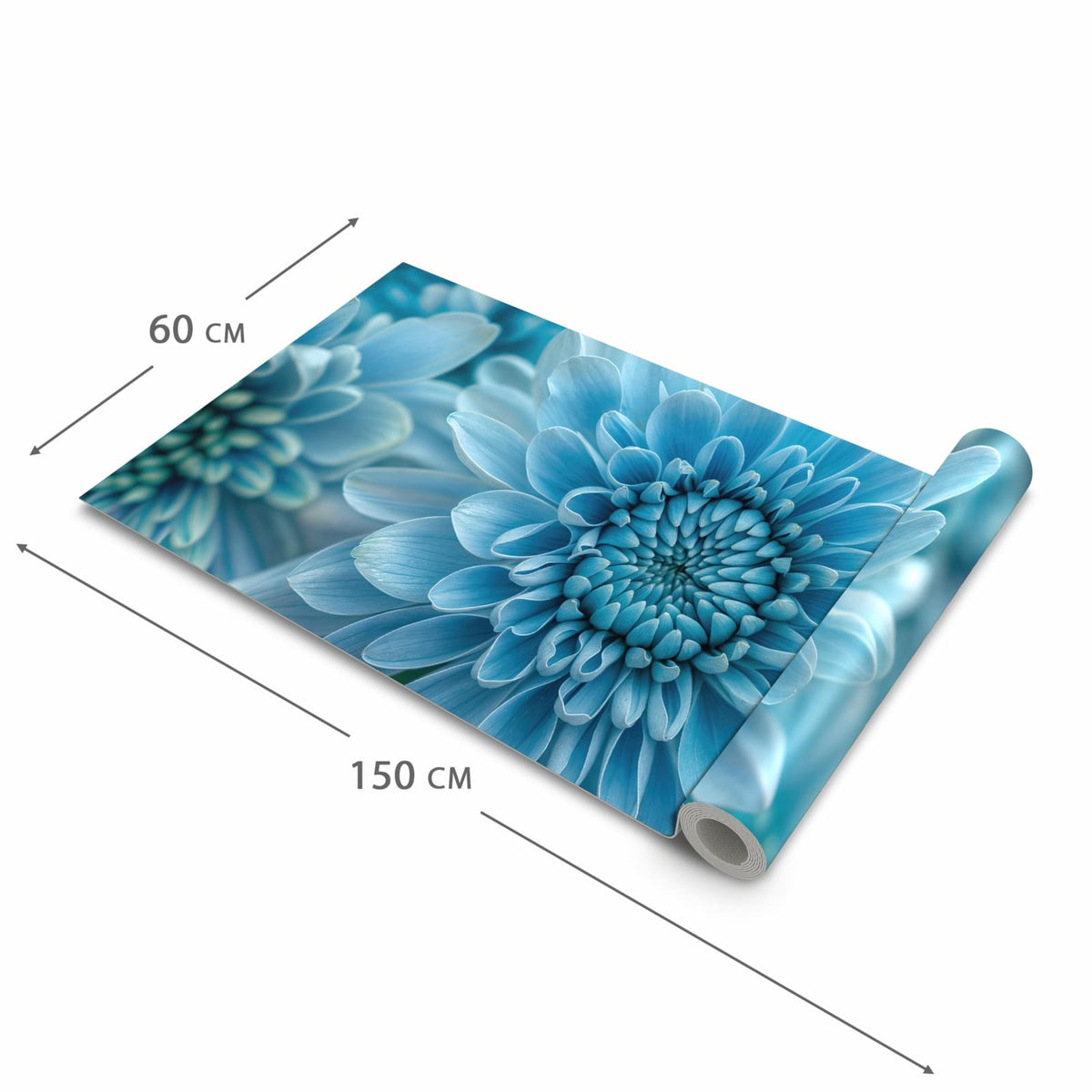 Waschbarer Küchenteppich mit Motiv Blume von Blaue in der Größe 80x200 cm