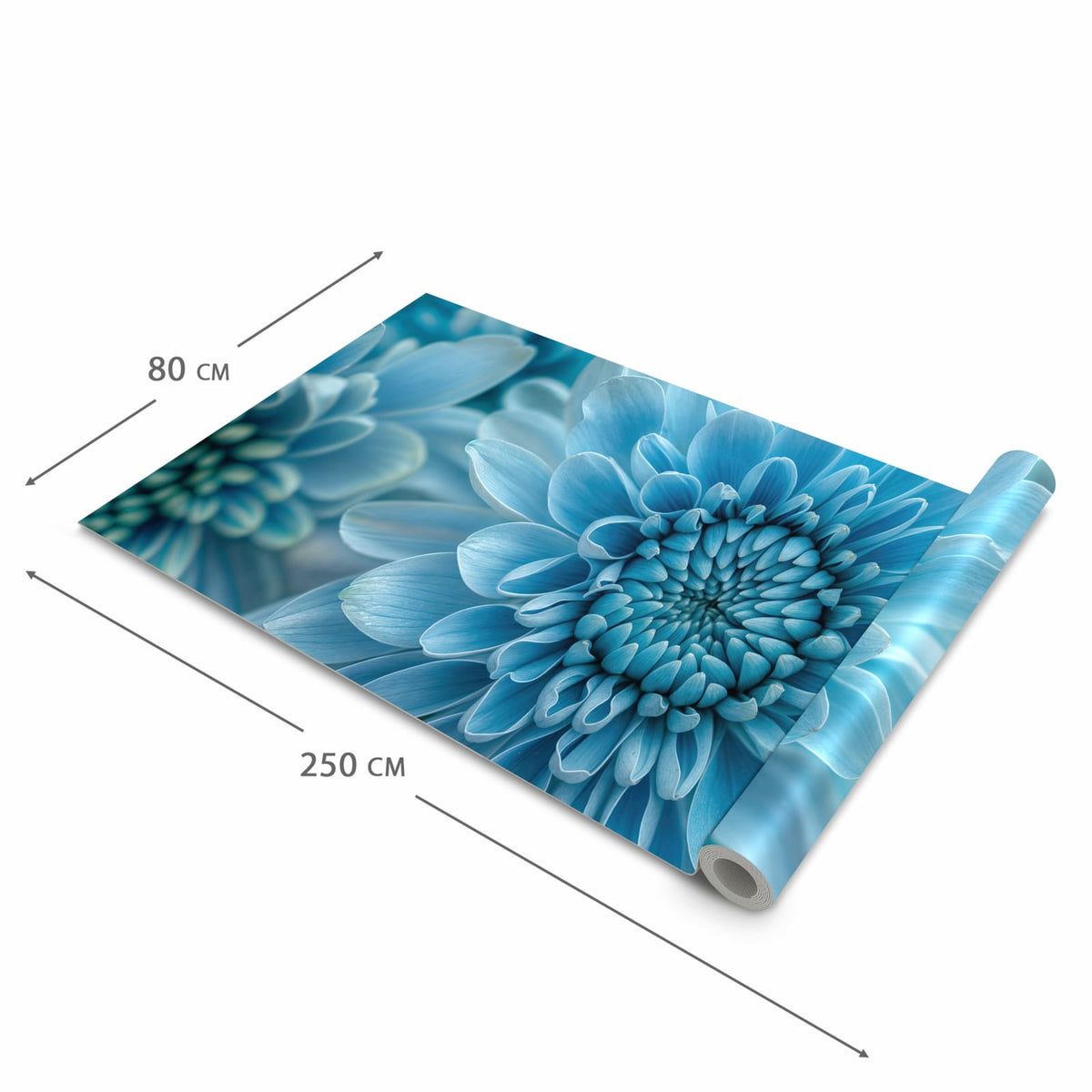 Farbbeständiger Küchenteppich mit Motiv Blume von Blaue in der Grösse 80x250 cm