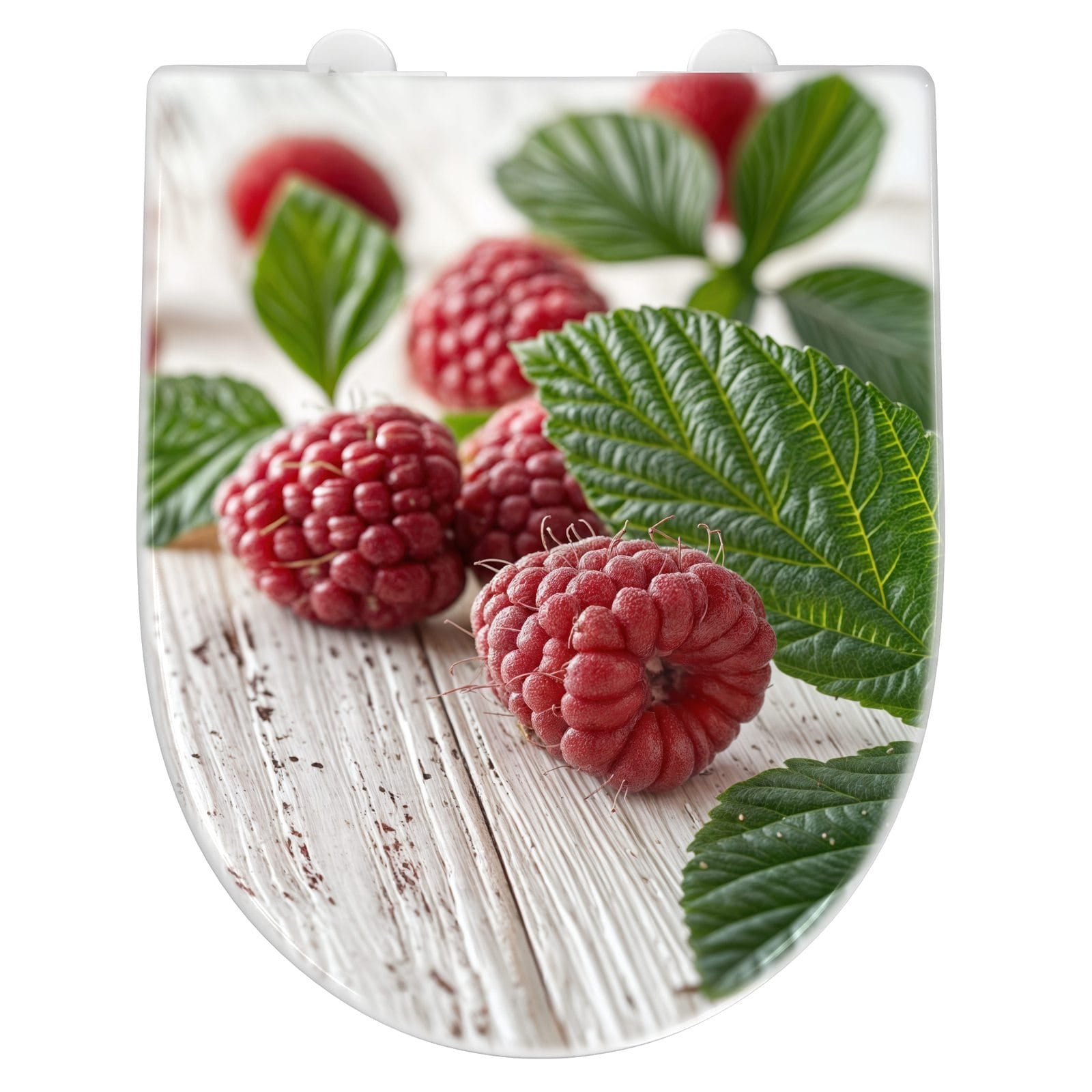 WC-Sitz mit Absenkautomatik Himbeeren Holztisch