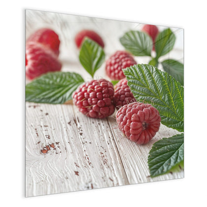 Magnettafel mit dem Motiv Himbeeren auf Weiß