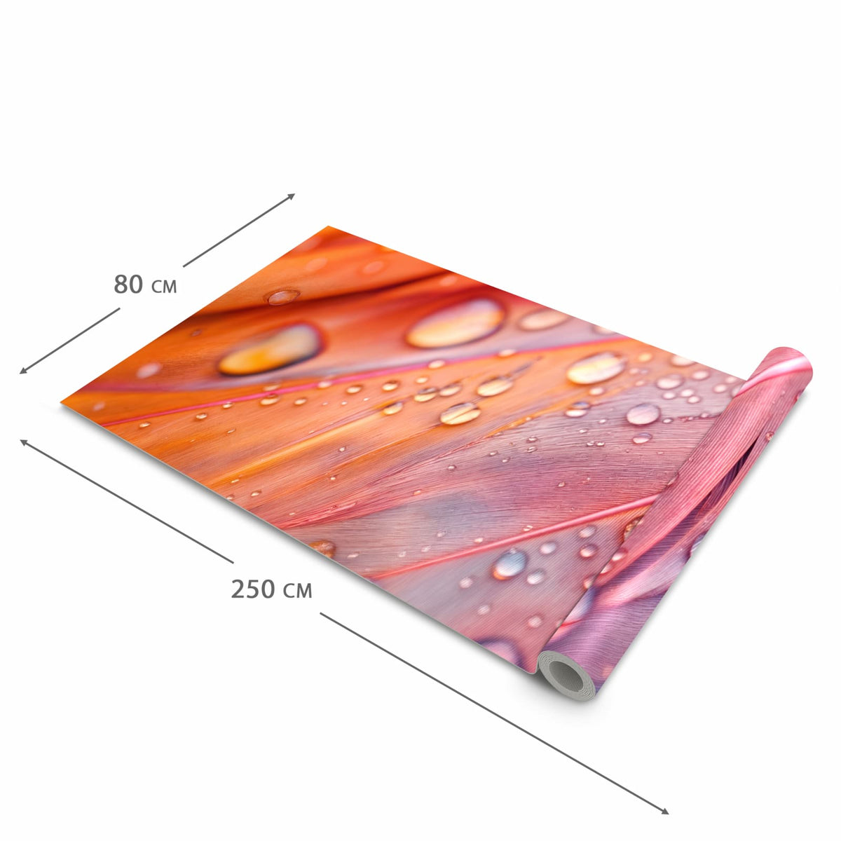 Pflegeleichter rutschfester Läufer mit Motiv Wassertropfen auf Federn in der Grösse 60x90 cm