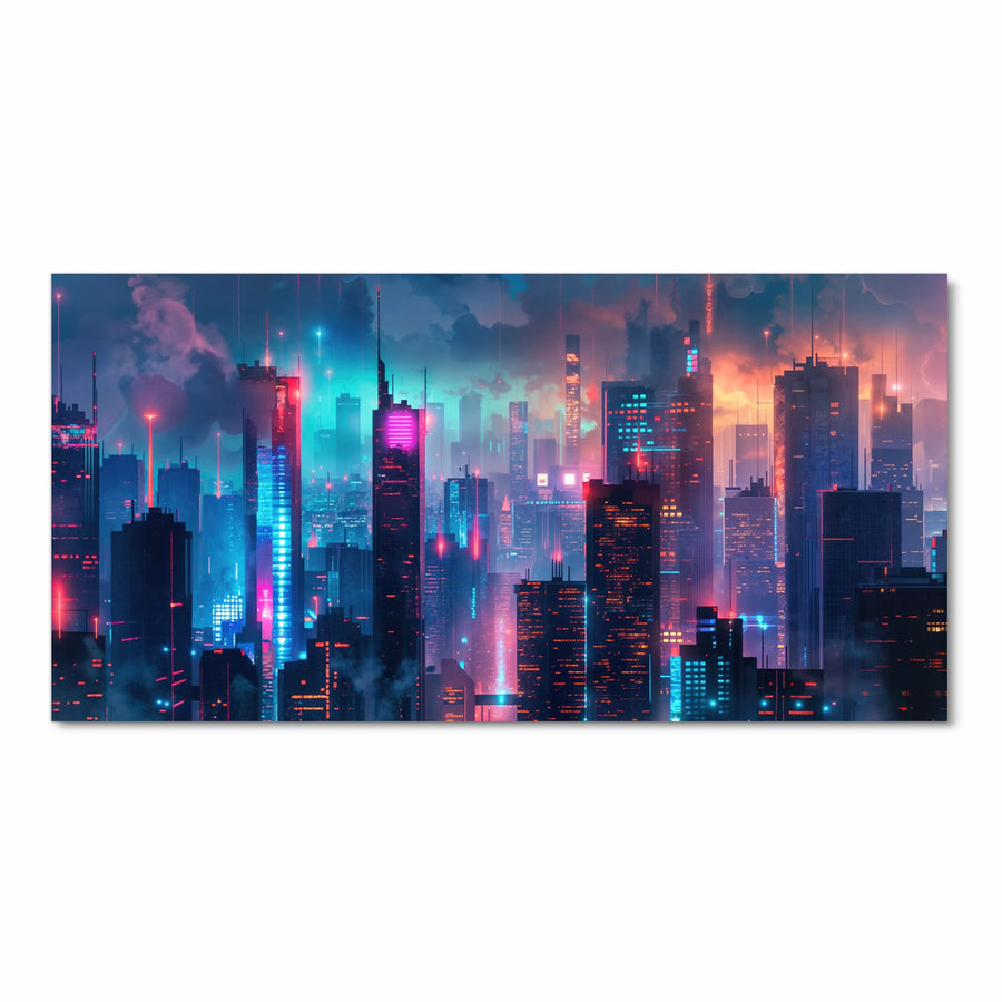 Maße Küchenläufer - Neon Skyline bei Nacht