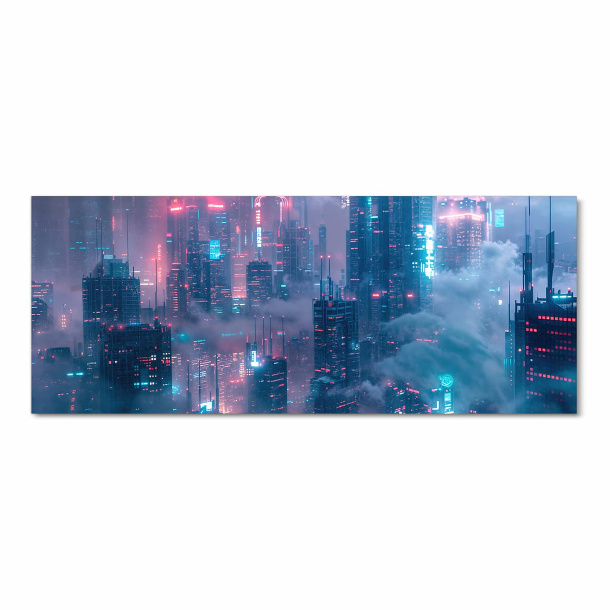 Küchenteppich mit Motiv Futuristische Stadt in Frontansicht - sicher aufbewahren