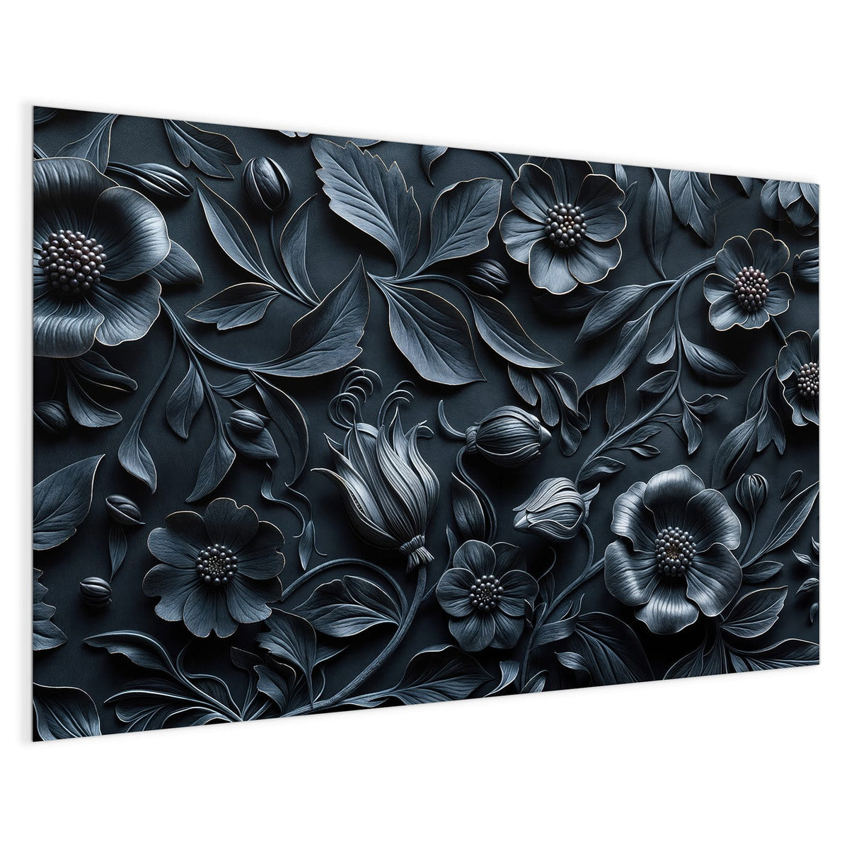 4 mm Glas statt lackiertem Blech – Magnettafel - Relief in Anthrazitblau