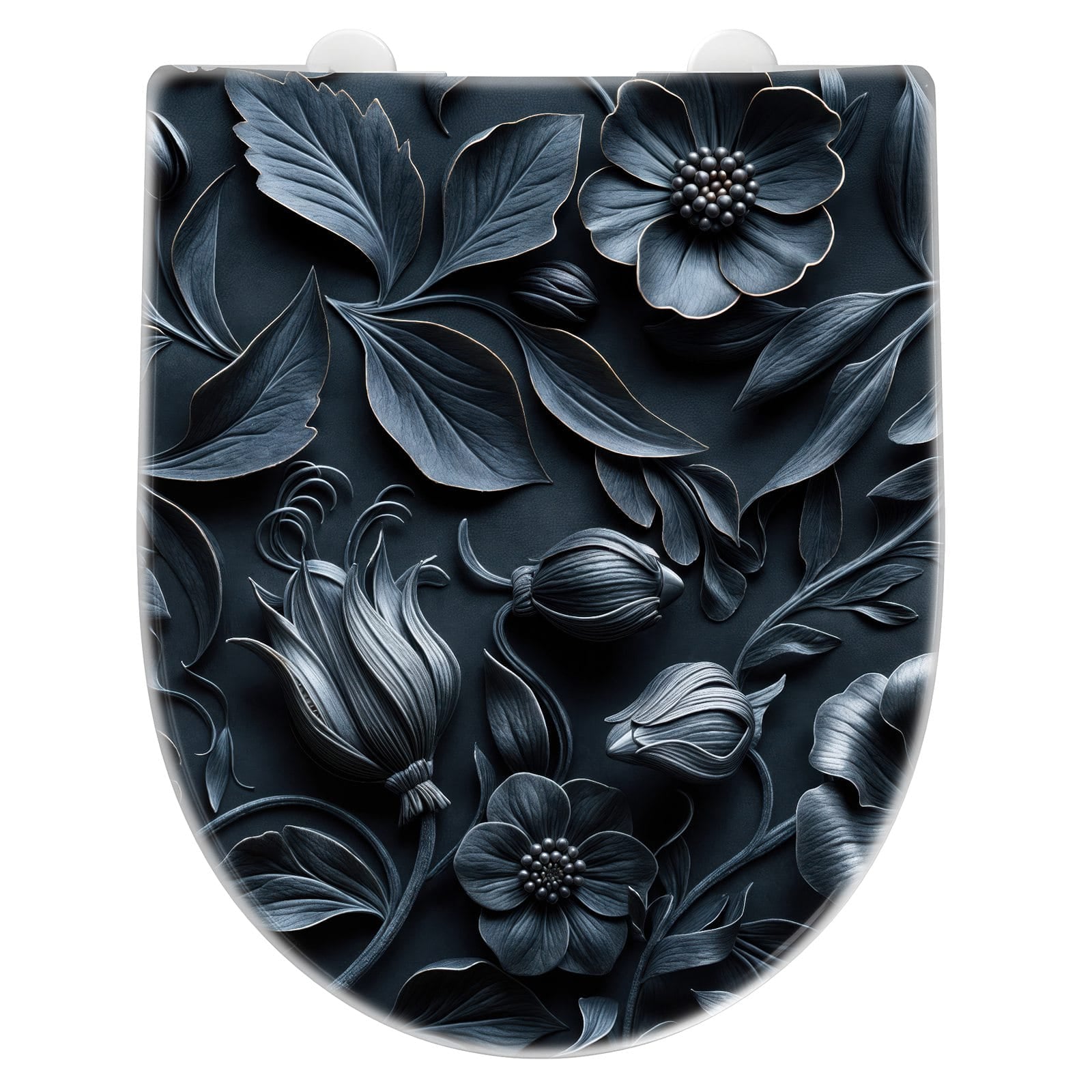 WC-Sitz mit Absenkautomatik Florales Muster