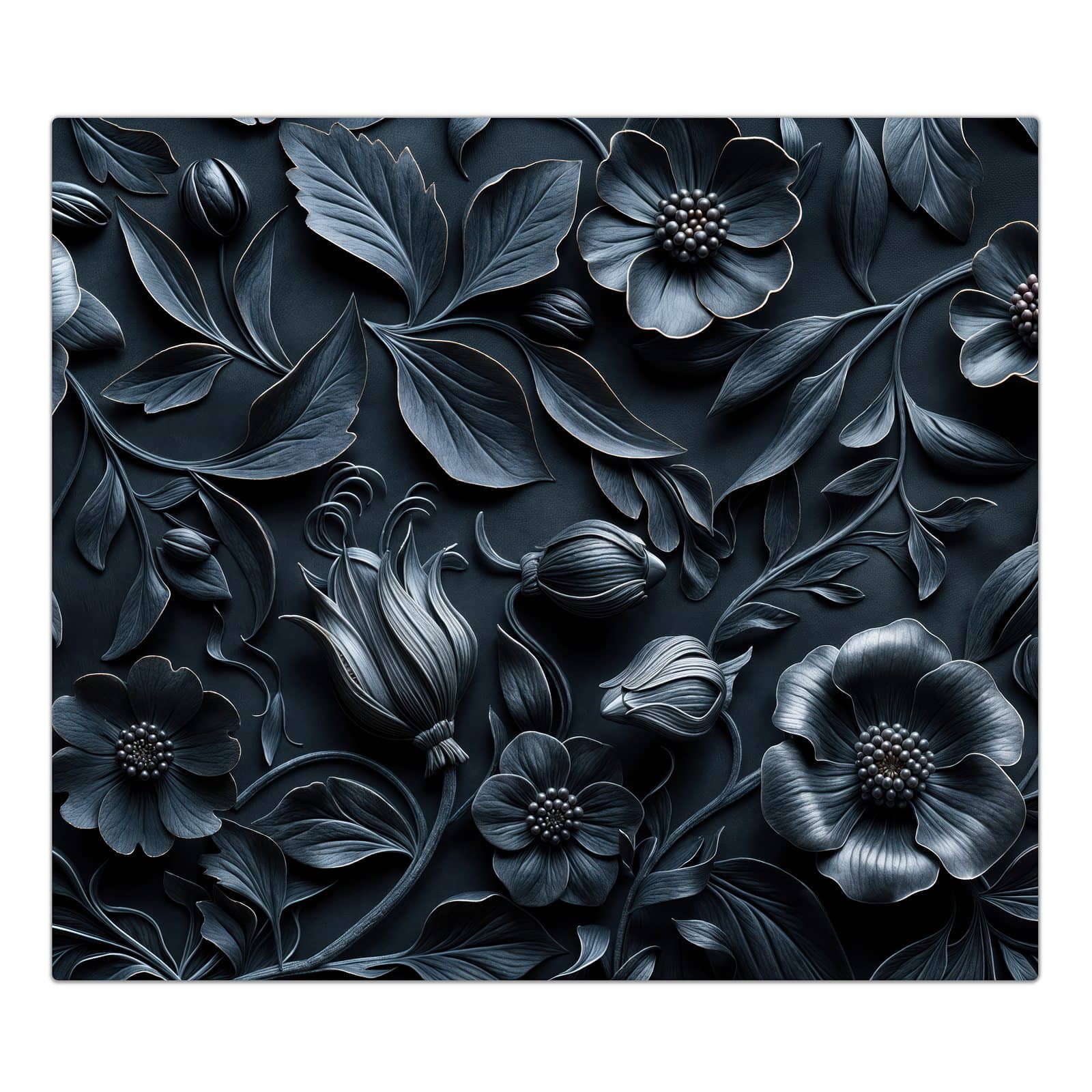 1-teilige Herdabdeckplatte aus Glas mit Florales Muster-Motiv in der Frontansicht #grösse_1-Teilig (60x52cm)