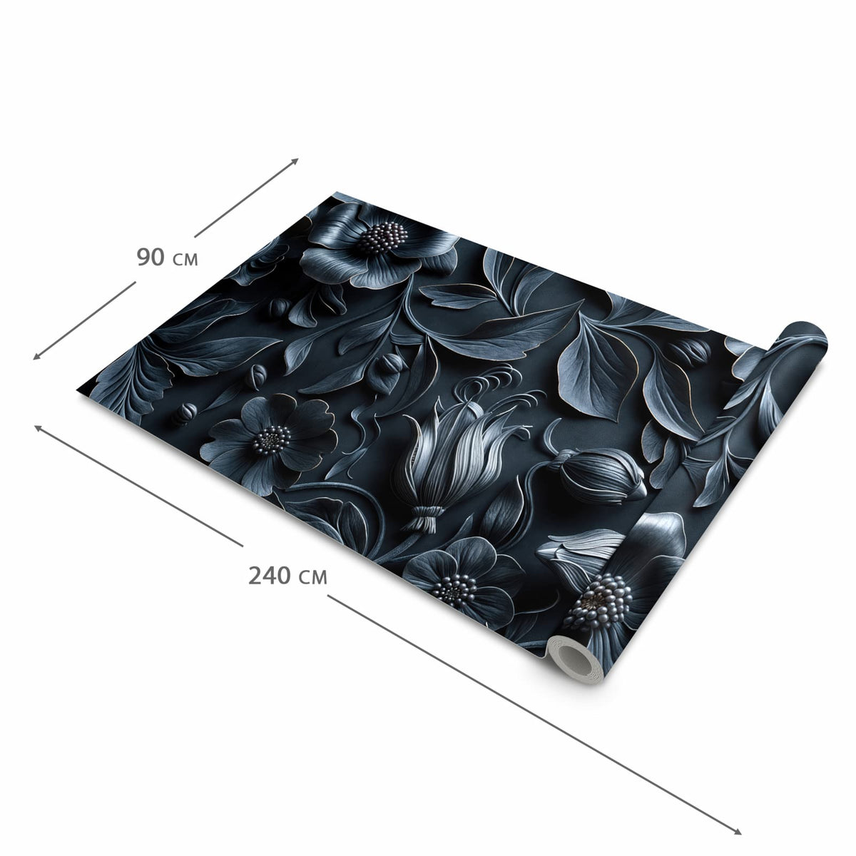 Schmutzabweisender Küchenteppich mit Motiv Florales Muster in der Größe 60x300 cm