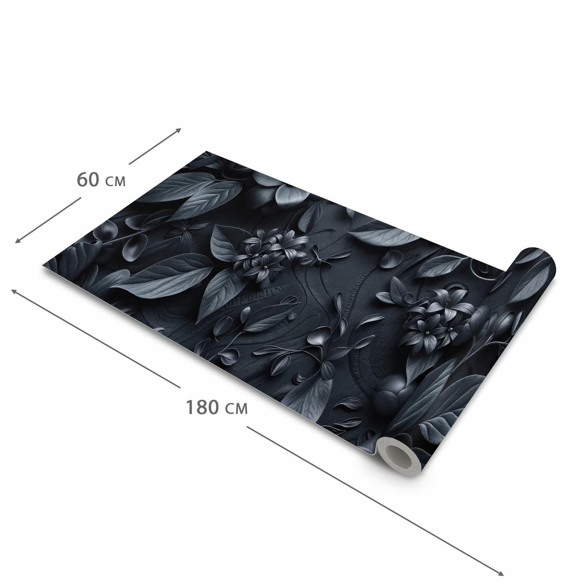 Komfortabler waschbarer Läufer für die Küche mit Motiv Blumenmuster Dunkel in der Grösse 60x270 cm