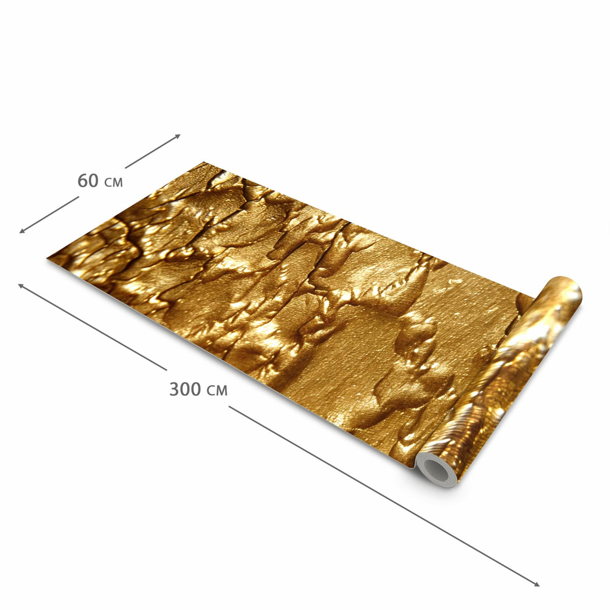Abriebfester Küchenteppich mit Motiv Goldene Struktur in der Grösse 60x270 cm für die Küche