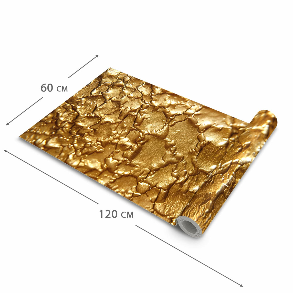 Farbbeständiger Teppich für Küche mit Motiv Goldene Struktur in der Grösse 60x270 cm